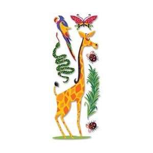 Touch Of Jolees Wild Dimensional Stickers   Giraffe & Parrot Giraffe 