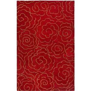   Red New Zealand Wool Area Rug, 2 Feet by 3 Feet
