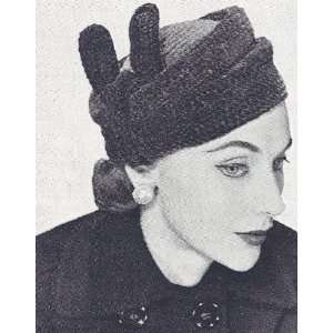  Vintage Crochet PATTERN to make   1940s Hat Turban Pillbox 