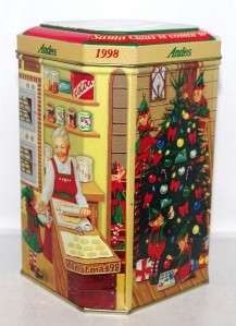 1998 Andes SANTAS COMING TO TOWN Christmas Holiday Tin Box Container 