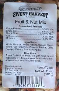 Kaylor Fruit & Nut Mix 11oz parrot/bird  