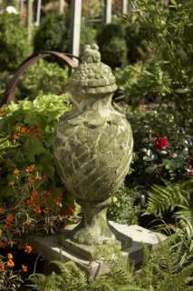 to grow on you tall garden swirl urn with lid moss finish dimensions 