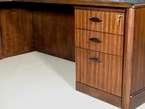 Contemporary Walnut Executive Office Desk Hutch Credenza w/ Cabinets 