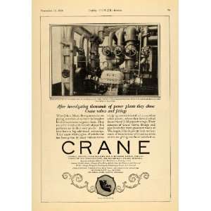   Ad Crane Valves Piping Water System Johns Manville   Original Print Ad