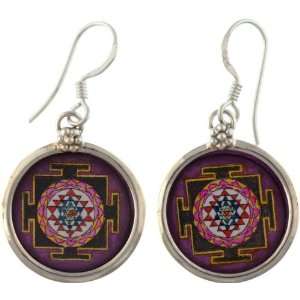  Shri Yantra Earrings   Sterling Silver 