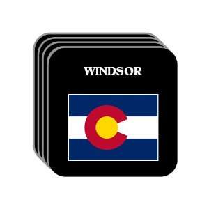 US State Flag   WINDSOR, Colorado (CO) Set of 4 Mini Mousepad Coasters