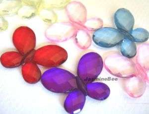 Butterflies Butterfly Acrylic Plastic Charms Beads 30mm  