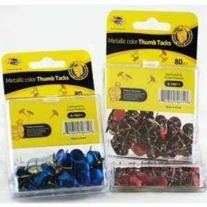    Thumb Tacks Assorted 80 Piece 144 Count Case Pack 144 Electronics
