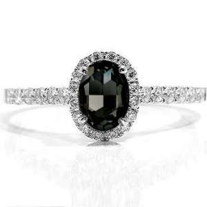    3.44Ct Black Diamond Marquise Engagement Ring 18k Gold Jewelry
