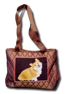 NEW Claws Collection Needlepoint Pembroke Welsh Corgi Quilted Tote 