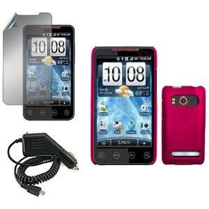  iNcido Brand HTC EVO 4G Sprint Combo Rubber Feel Rose Pink 