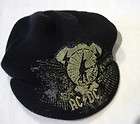 rare AC/DC Skully Cap/Hat Visor Beanie BLACK w ACDC LGO MENS One Size 