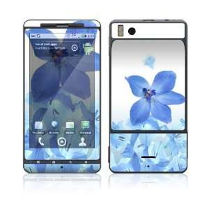  Motorola Droid X Skin Decal Sticker   Blue Neon Flower 