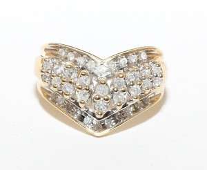 New 10K Solid Gold .61ct Diamond Cocktail Womans Ring  