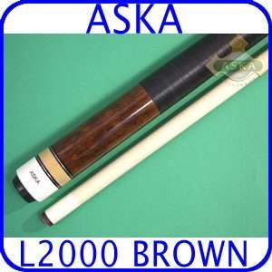  Aska Pool Cue L2000 Brown with Black Hard Cue Case Sports 