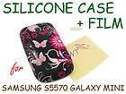   Purple Silicone Case + Film for Samsung S5570 Galaxy Mini HXSF062