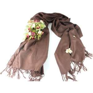   New Saddle Brown Wool Silk Pashmina Shawl Scarf Wrap(Great Gift Idea