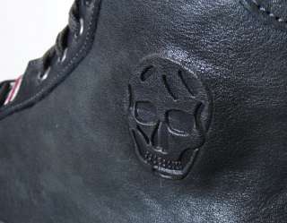   ALEXANDER MCQUEEN Skull & Metal Frame Sneakers 43.5 10.5 Leather High