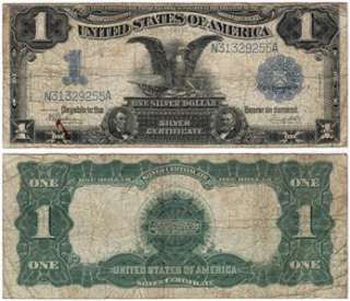 Series 1899 UNITED STATES Large Size BLACK EAGLE $1.00 Dollar SILVER 