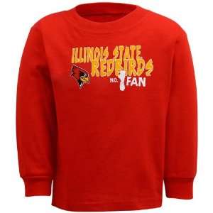 Illinois State Redbirds Toddler Red #1 Fan Long Sleeve T shirt  