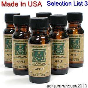 Single 0.5 fl. oz. Premium Fragrance Oil Selection List 3