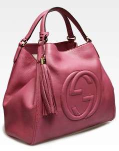 Gucci Soho Shoulder Bag in Pink Leather Purse Handbag, New & Authentic 