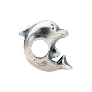   Sterling Silver 13.00X12.25 mm Kera Dolphin Bead Kera Beads Jewelry