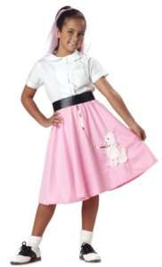 Girls California Costume Pink Poodle Skirt Costume  