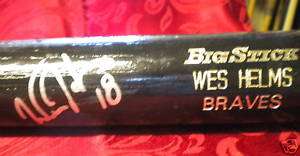 WES HELMS Game Used Bat AUTO,BRAVES,MARLINS,PHILLIES  