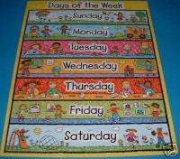 DAYS OF THE WEEK KID DRAWN STYLE Poster Chart NEW  