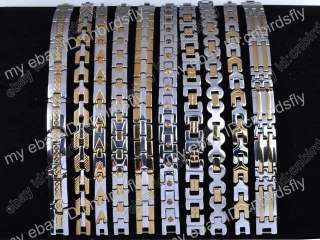   jewelry Lots Gold Silver bicolor Stainless Steel Charm Men Bracelets