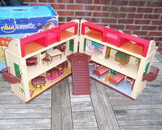 VINTAGE 1970s JEAN WEST GERMANY DOLLS HOUSE FURNISHED & BOXED  