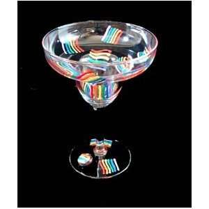 Pride Rainbow Design   Hand Painted   Margarita Glass   9 oz.  