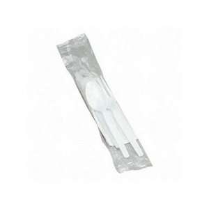   Tableware/Napkin Packets, Plastic Utensil Set w/Napkin, White, 250/CT