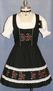   pcs BLACK Women German Hostess OKTOBERFEST DIRNDL Dress / 10 M  