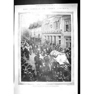 1901 Funeral Queen Victoria Coffin Royal Mourners Through Windsor 