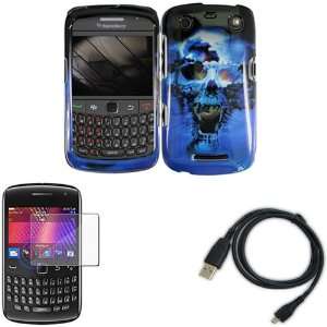  iFase Brand Blackberry 9360/9370/Apollo Combo Blue Skull 