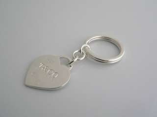 Tiffany & Co Silver 1837 Heart Key Ring Keychain  