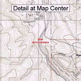  USGS Topographic Quadrangle Map   Ryan, California (Folded 