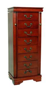 Traditional Tall Cherry Jewelry Armoire  