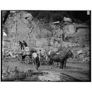  Loading,a New England granite quarry