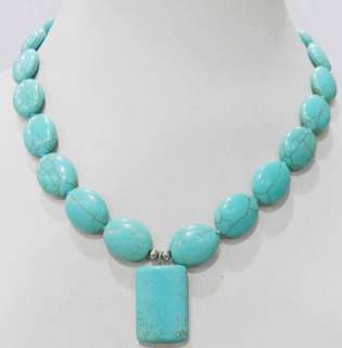 Tibet Jewelry Ancient Tone Turquoise Bead Necklace 18  