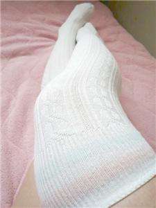 WELL WORN Delicious Creamy Vanilla Cable THIGH High SOCKS *Private 