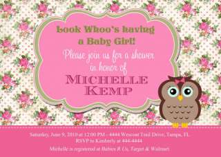 Owl Shower   Vintage Floral Background