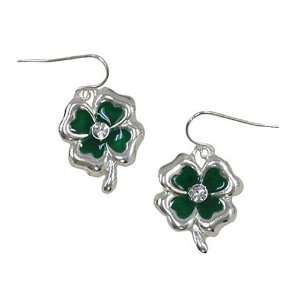  Silver Plated Green Four Leaf Clover Dangle Fashion 