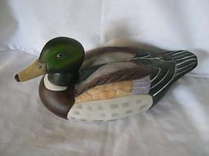 CAPTIVATING VINTAGE BISQUE MALLARD DUCK MADE IN TAIWAN MARKED B ON 
