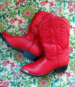 Girls Cowboy Cowgirl Western Durango Boots Red Sz 13.5  