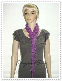 S047 Purple Cotton Triangle Lace Scarf Wrap Scarves New Free Ship 