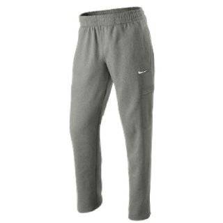  Nike Black Open Bottom Swoosh Fleece Sweatpants Sports 