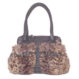  LA43085Grey Faux Leather Winter Fur Special Design Women Handbag 